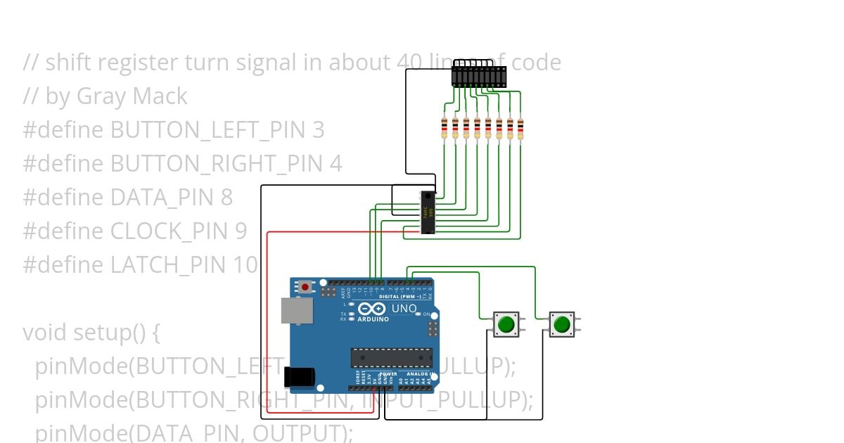 ShiftRegisterTurnSignal.ino simulation