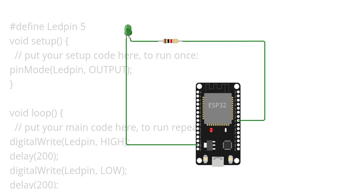 Esp32_blink.ino simulation