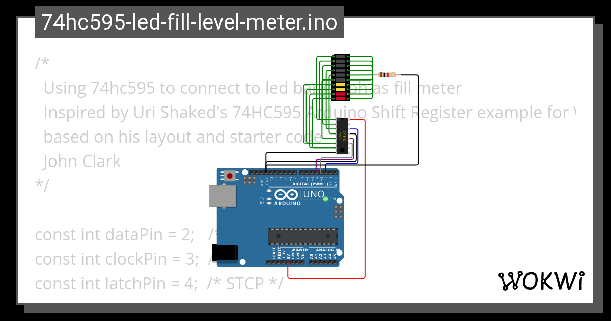 74hc595-led-fill-level-meter.ino - Wokwi ESP32, STM32, Arduino Simulator