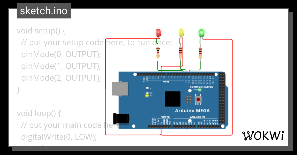 Traffic light - Wokwi ESP32, STM32, Arduino Simulator