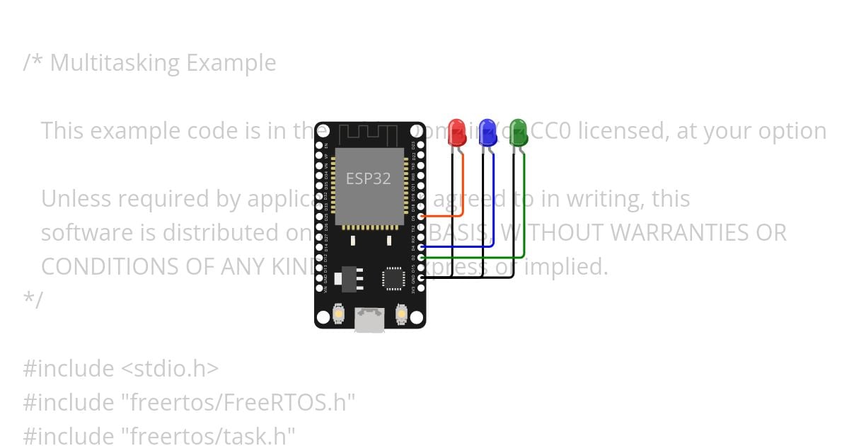 ESP-IDF FreeRTOS tasks simulation