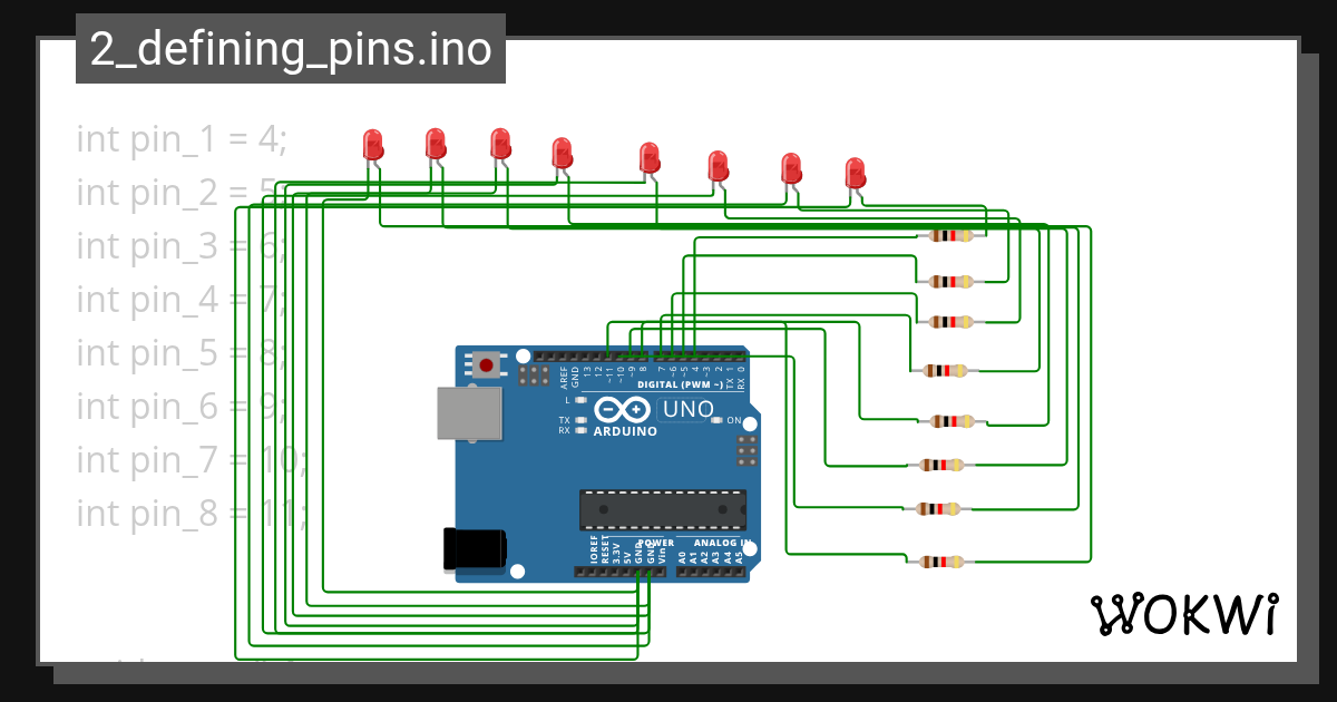 2_defining_pins.ino Wokwi ESP32, STM32, Arduino Simulator