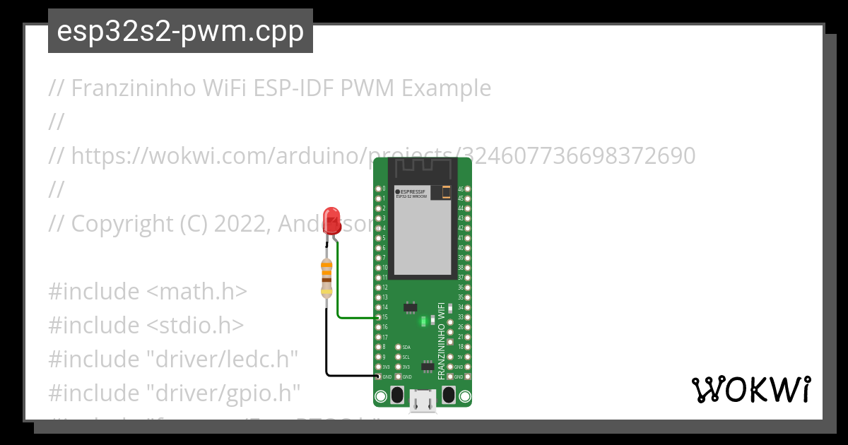 Esp32s2-pwm - Wokwi ESP32, STM32, Arduino Simulator