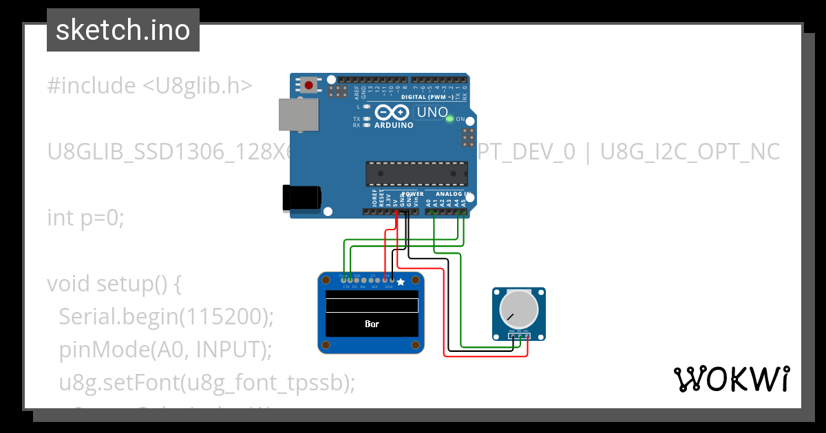 Potentiometer reading Wokwi ESP32, STM32, Arduino Simulator