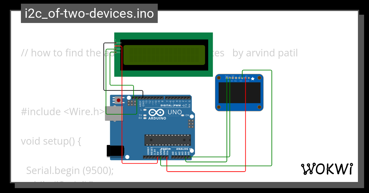 i2c_of-two-devices.ino - Wokwi ESP32, STM32, Arduino Simulator