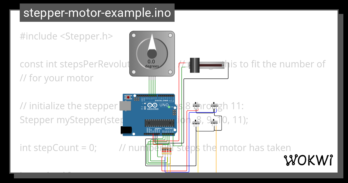 stepper-motor-example.ino - Wokwi ESP32, STM32, Arduino Simulator