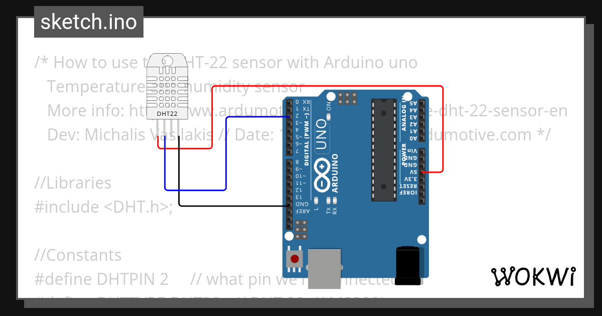 Temp. Sensor - Wokwi ESP32, STM32, Arduino Simulator
