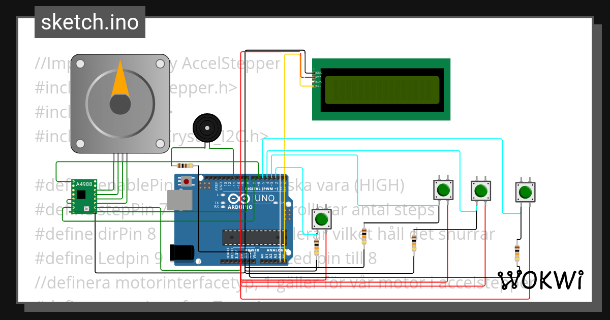 LED menu system - Wokwi Arduino and ESP32 Simulator
