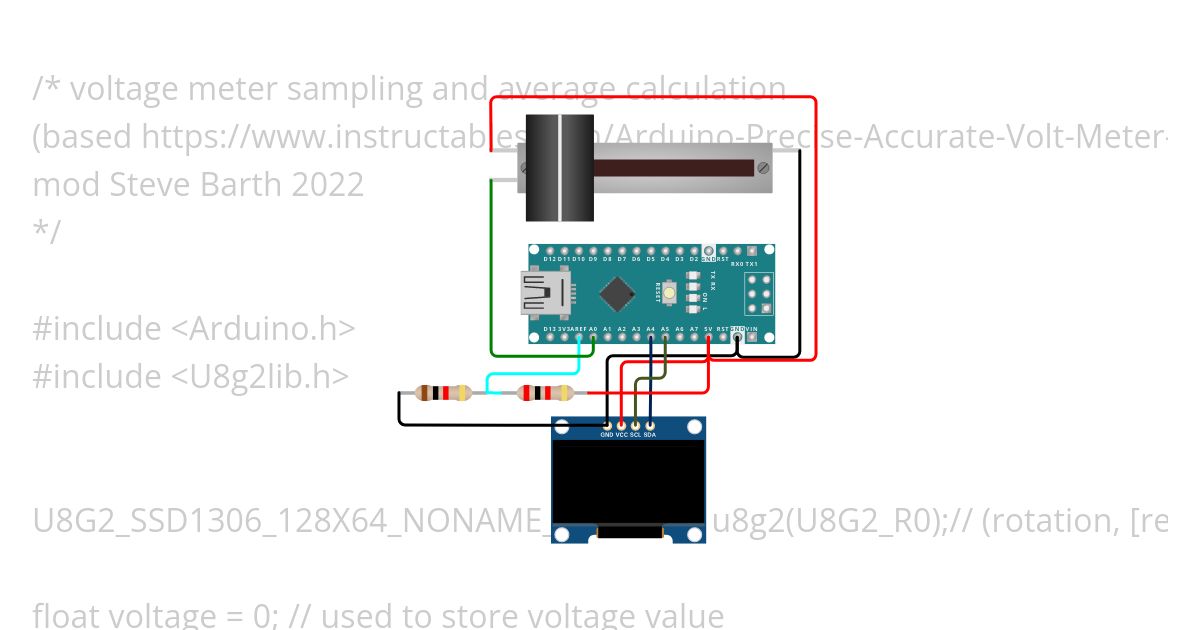 voltage meter sampling and average calculation simulation