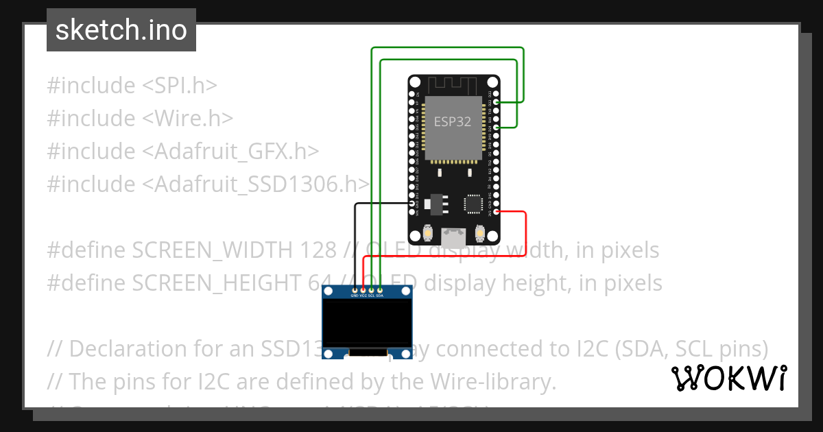 OLED.ino - Wokwi ESP32, STM32, Arduino Simulator