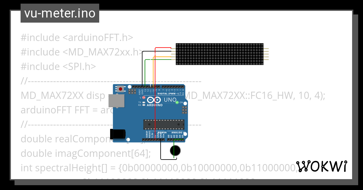 vu-meter.ino - Wokwi ESP32, STM32, Arduino Simulator