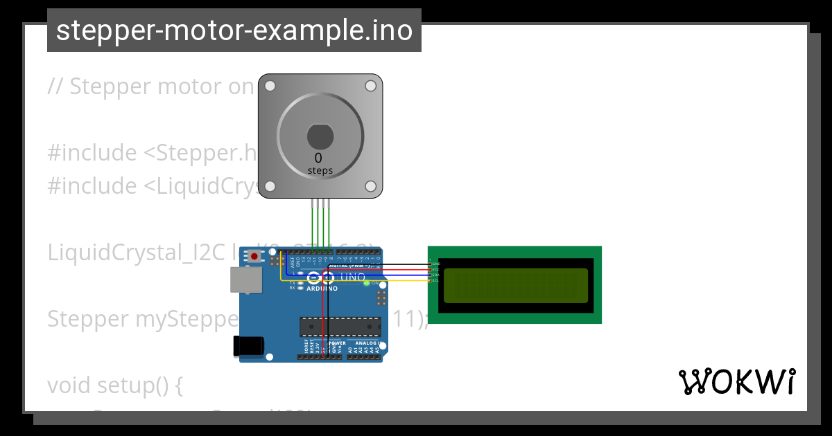 Stepper Motor Example Ino Wokwi Esp Stm Arduino Simulator