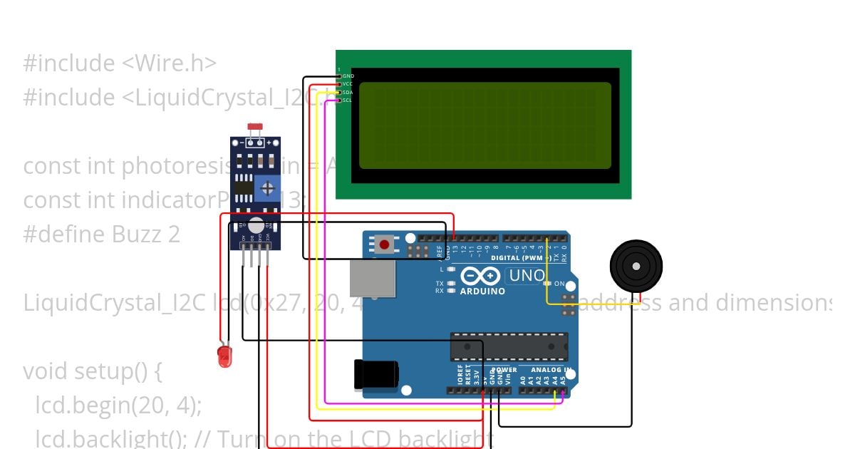LIGHT SENSOR + LCD simulation