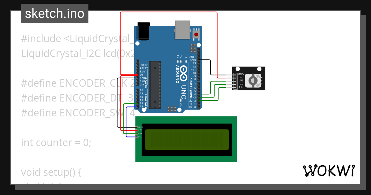 TOPIK 12. ROTARY ENCODER LCD - Wokwi ESP32, STM32, Arduino Simulator