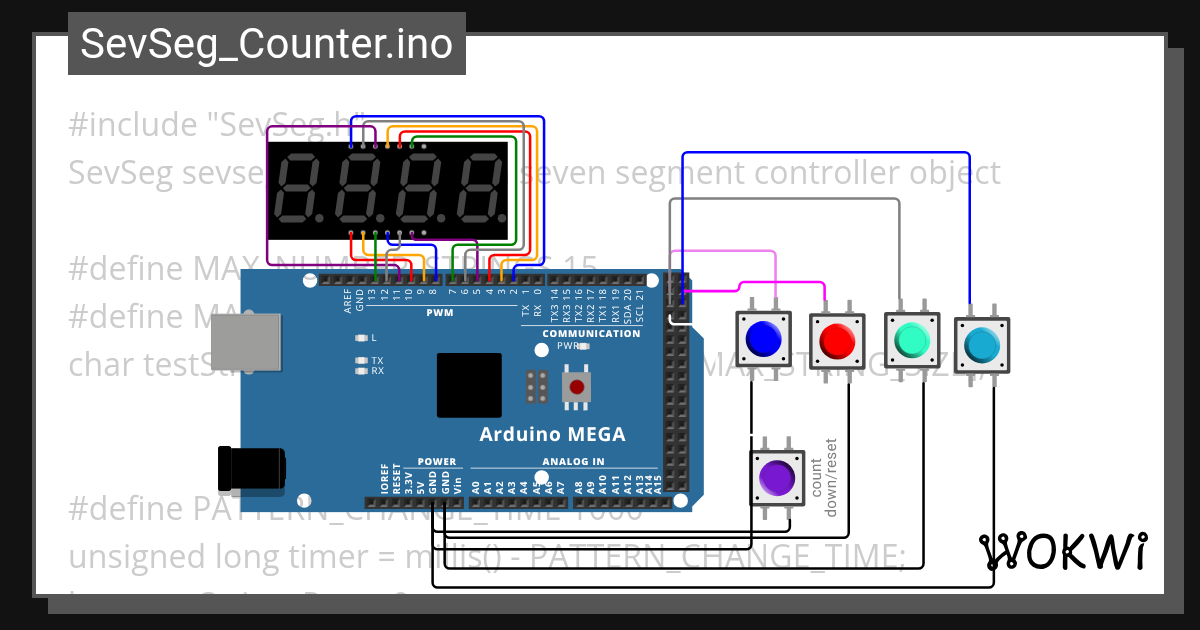 SevSeg_Counter.ino - Wokwi Arduino and ESP32 Simulator