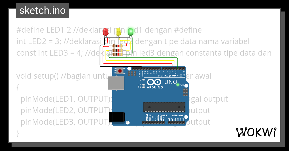 3 Led Wokwi Esp32 Stm32 Arduino Simulator 7805