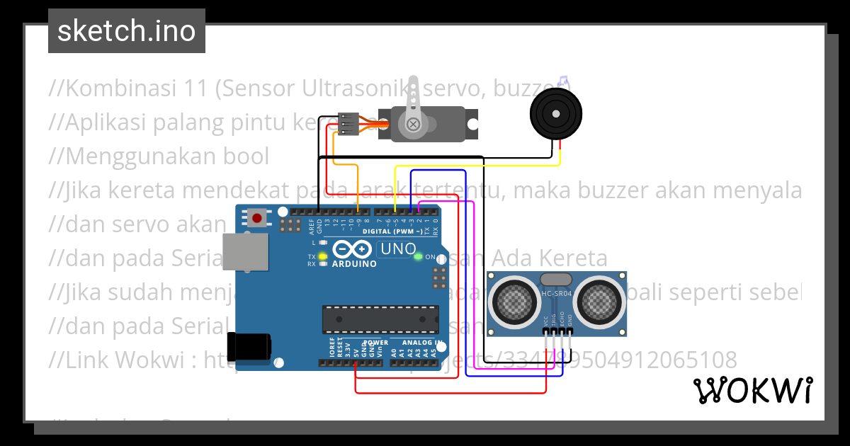 Buzzer Dan Sensor Ultrasonik Ino Wokwi Arduino And Es