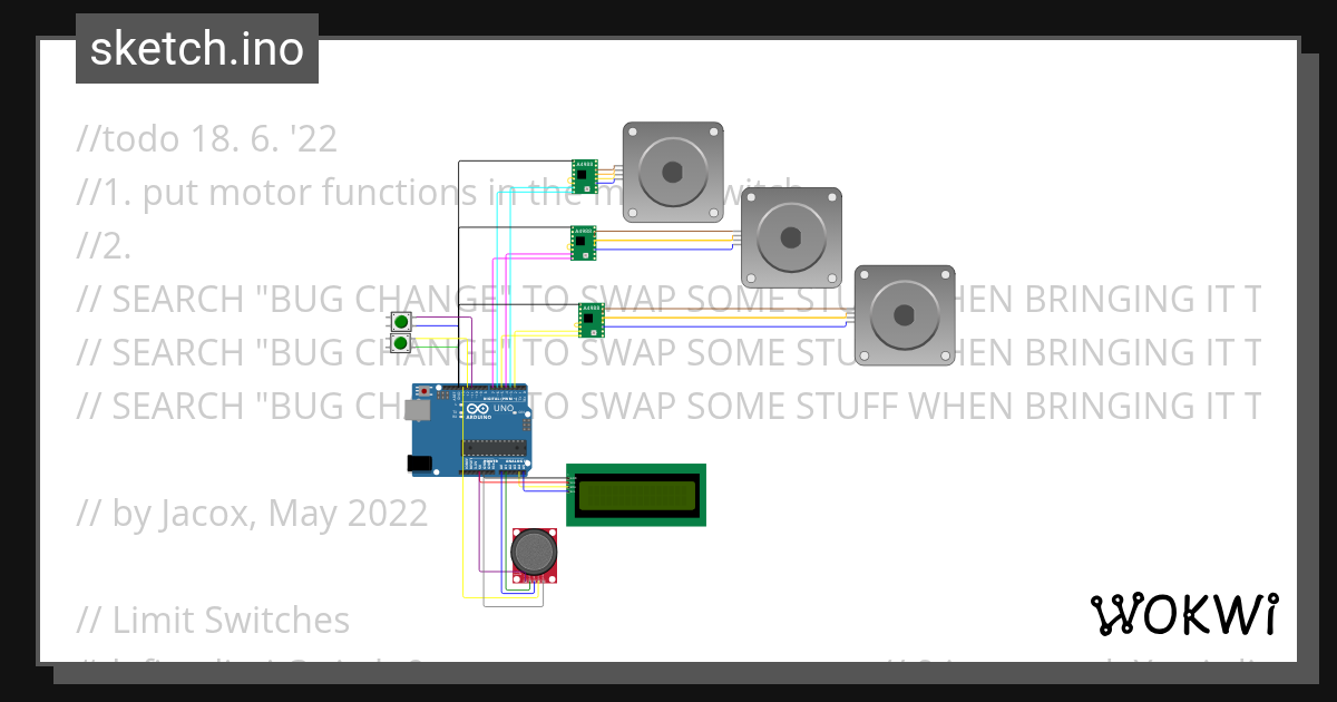 slider with joystick and LCD Wokwi Arduino and ESP32 Simulator