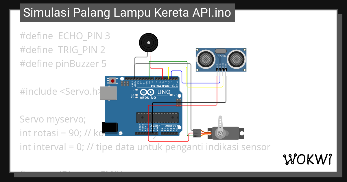 Palang Kereta Api (hcsr04 Buzz Servo Wokwi Arduino And Esp32 Simulator Project Ino Vrogue
