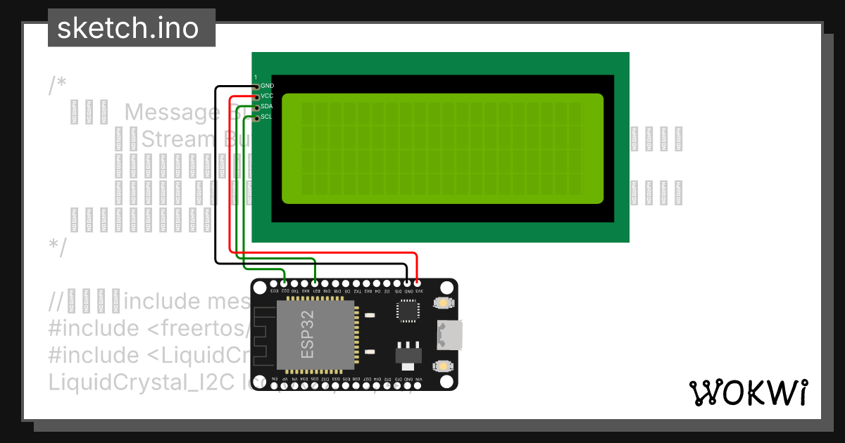 Message Buffer ino Wokwi Arduino And ESP32 Simulator