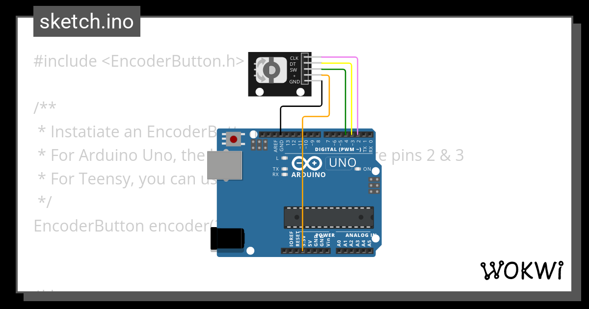 Rotary Encoder Menu Wokwi Esp32 Stm32 Arduino Simulator