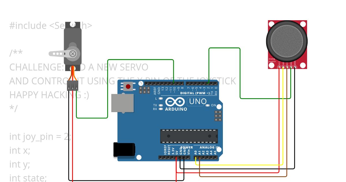 Joystick servo simulation
