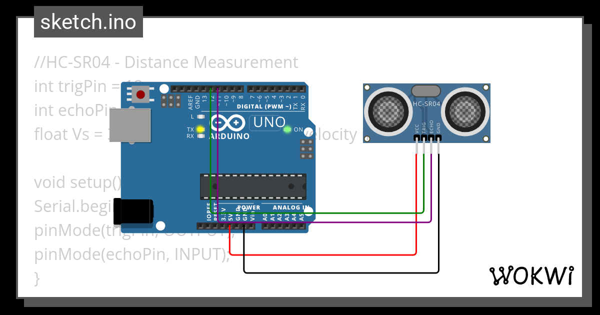 ultrasonic_sensor.ino - Wokwi ESP32, STM32, Arduino Simulator