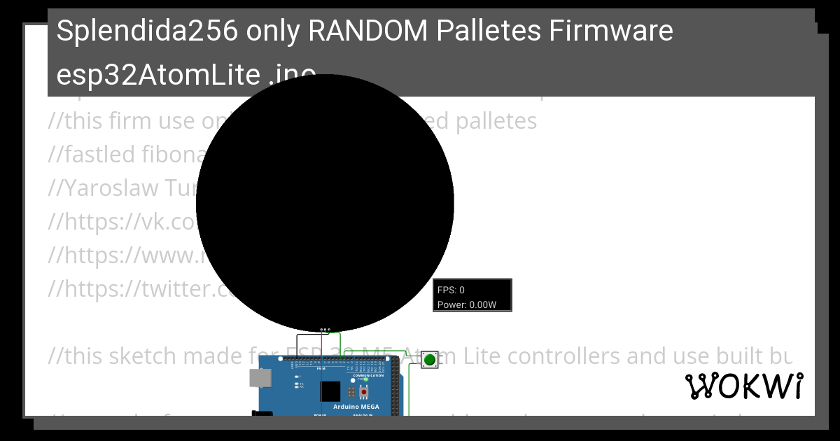 Wokwi Arduino simulator- Fast LEDs colour palette - 2022 