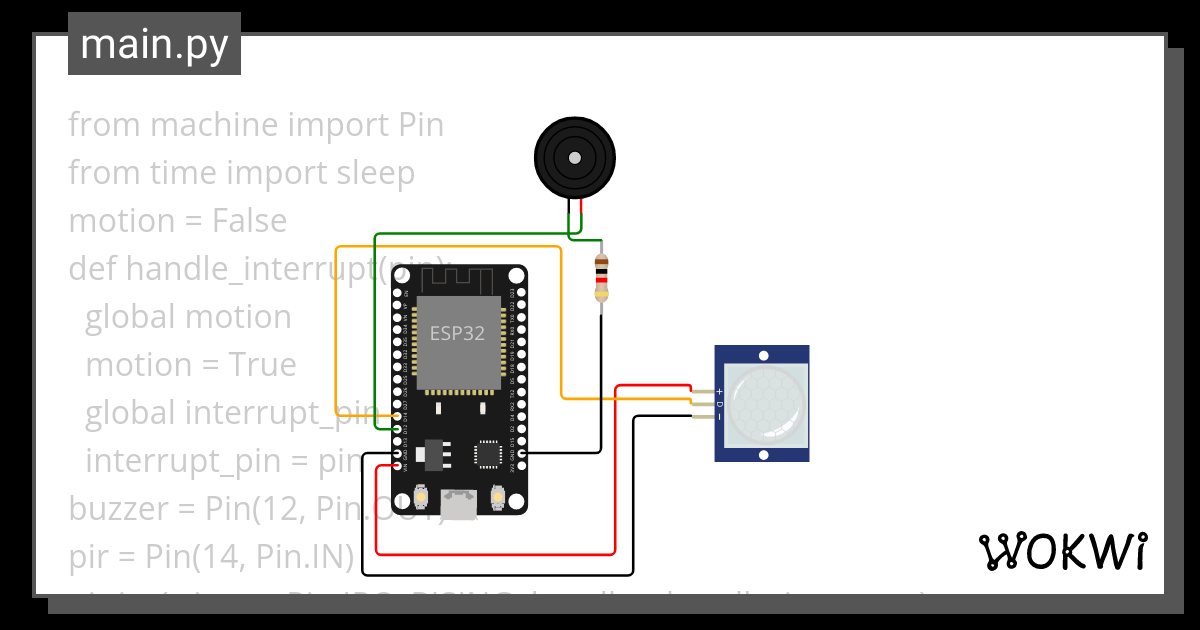 Pir Sensor With Micropython Wokwi Esp Stm Arduino Simulator