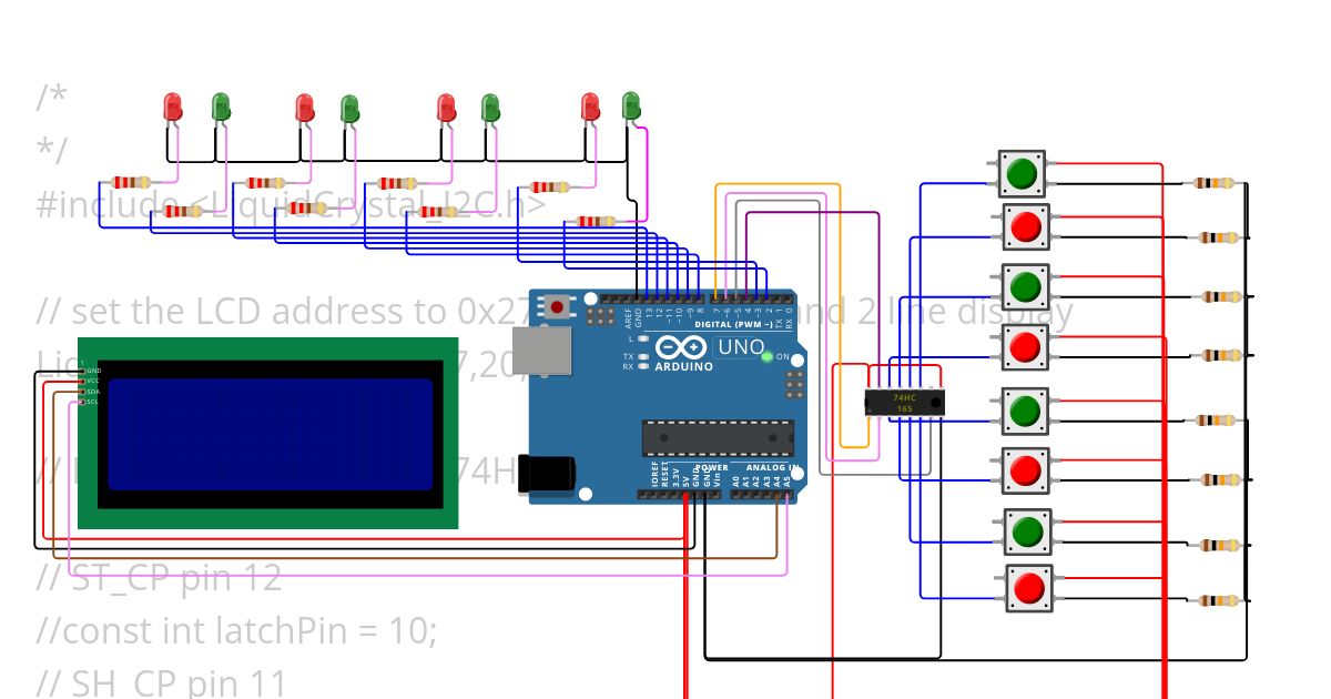 Shift Reg switches testing output simulation