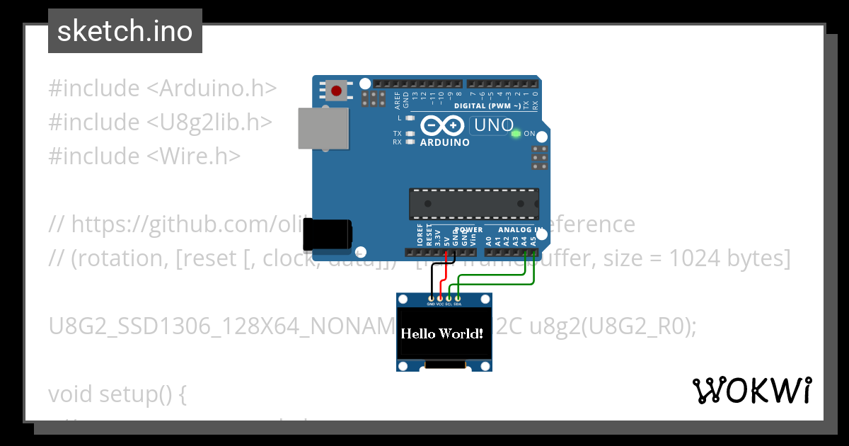 9.OLED_u8g2 - Wokwi ESP32, STM32, Arduino Simulator