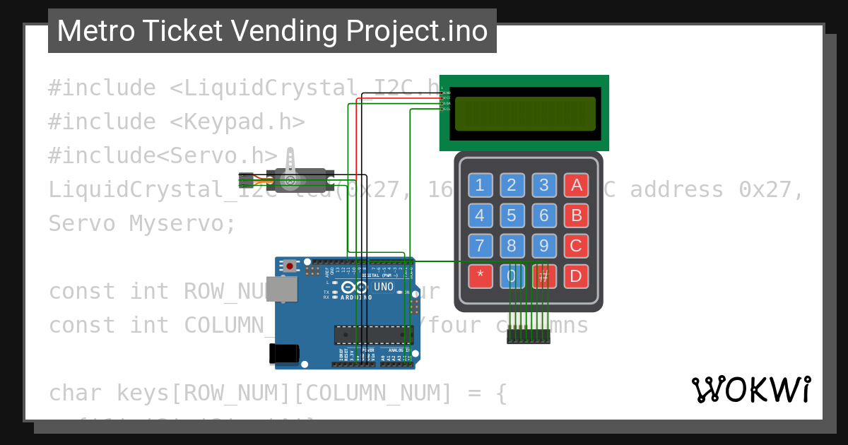 Metro ticket vending project ino wokwi esp32 stm32 arduino simulator