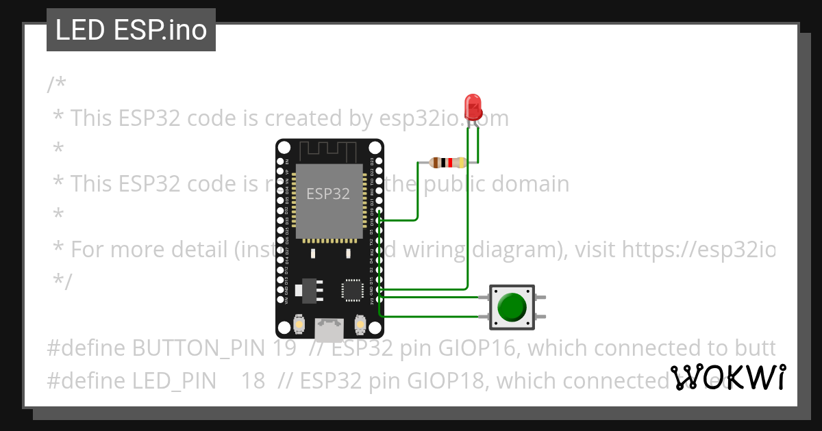 LED ESP ino Wokwi ESP32 STM32 Arduino Simulator