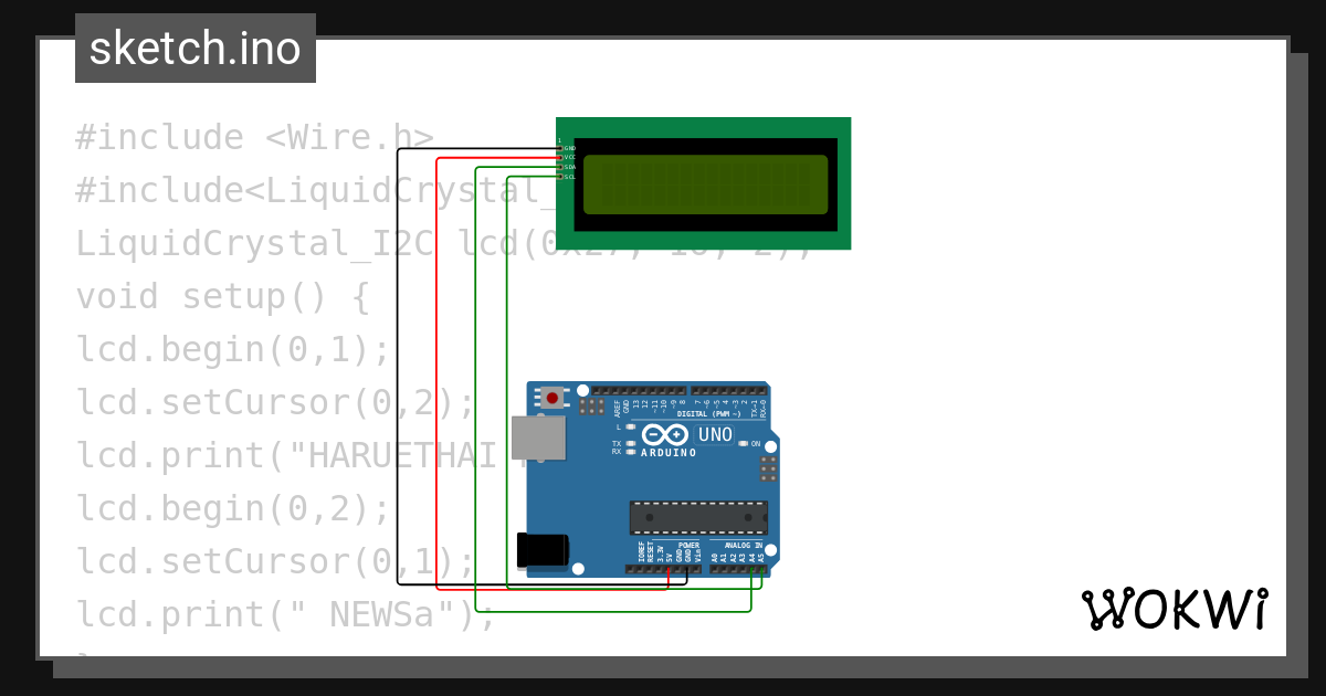 i2c lcd - Wokwi ESP32, STM32, Arduino Simulator