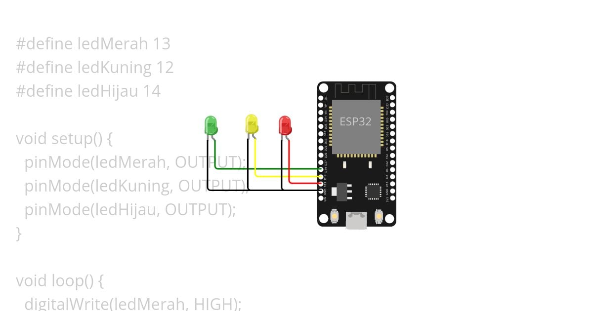 ESP32 3 LED simulation