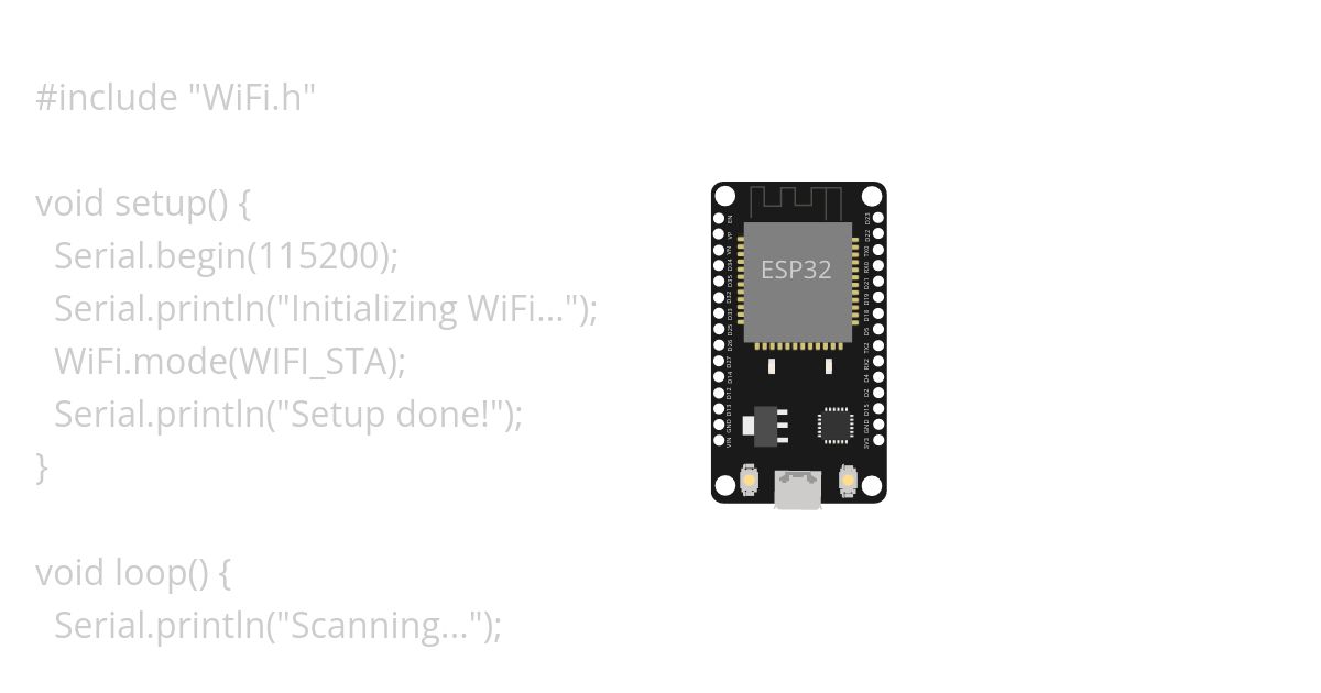 ESP32 WiFi scanning simulation