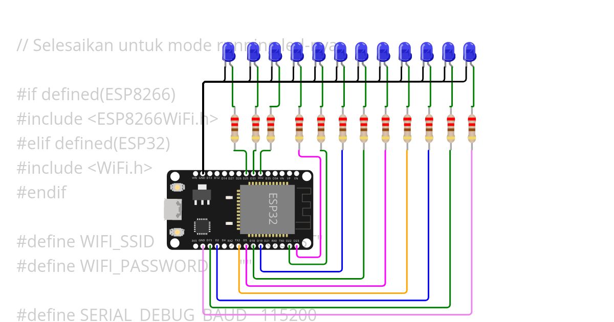 ESP32 running led simulation