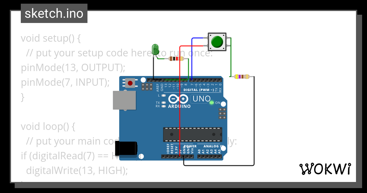 Rangkaian Push Button Led Wokwi Esp32 Stm32 Arduino Simulator 8004