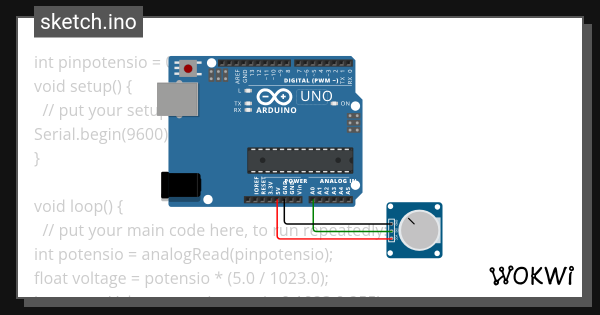 SATU PIN ANALOG - Wokwi ESP32, STM32, Arduino Simulator