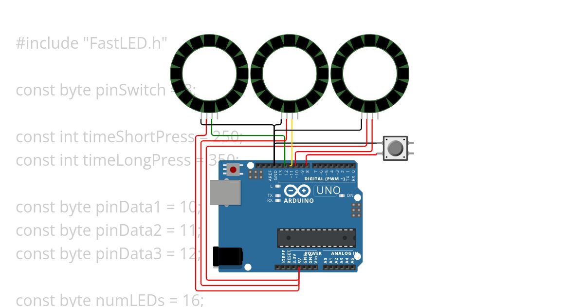 Basic FSM traffic light with momentary switch.ino simulation