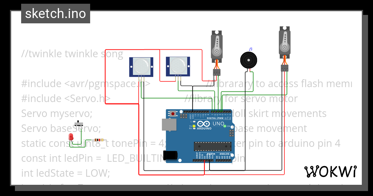 fully commented code - Wokwi Arduino and ESP32 Simulator