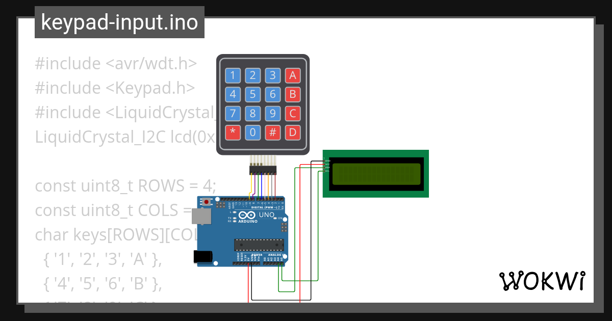 keypad-input.ino - Wokwi ESP32, STM32, Arduino Simulator