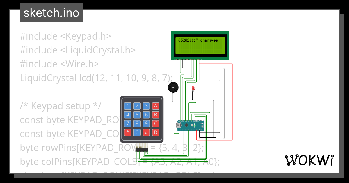 keypad+tone+num - Wokwi ESP32, STM32, Arduino Simulator