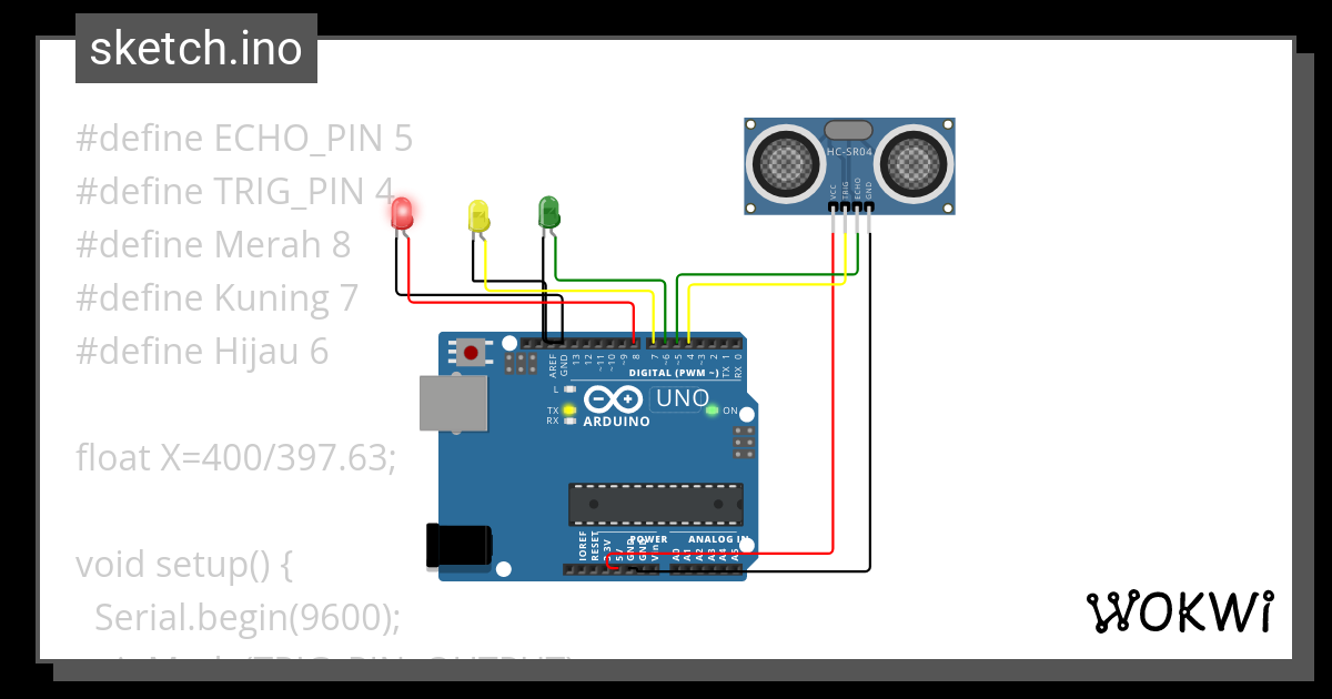 Sensor Jarak Wokwi Esp Stm Arduino Simulator