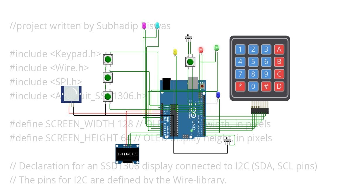 Automatic  Keypad Door Lock With Oled.ino simulation