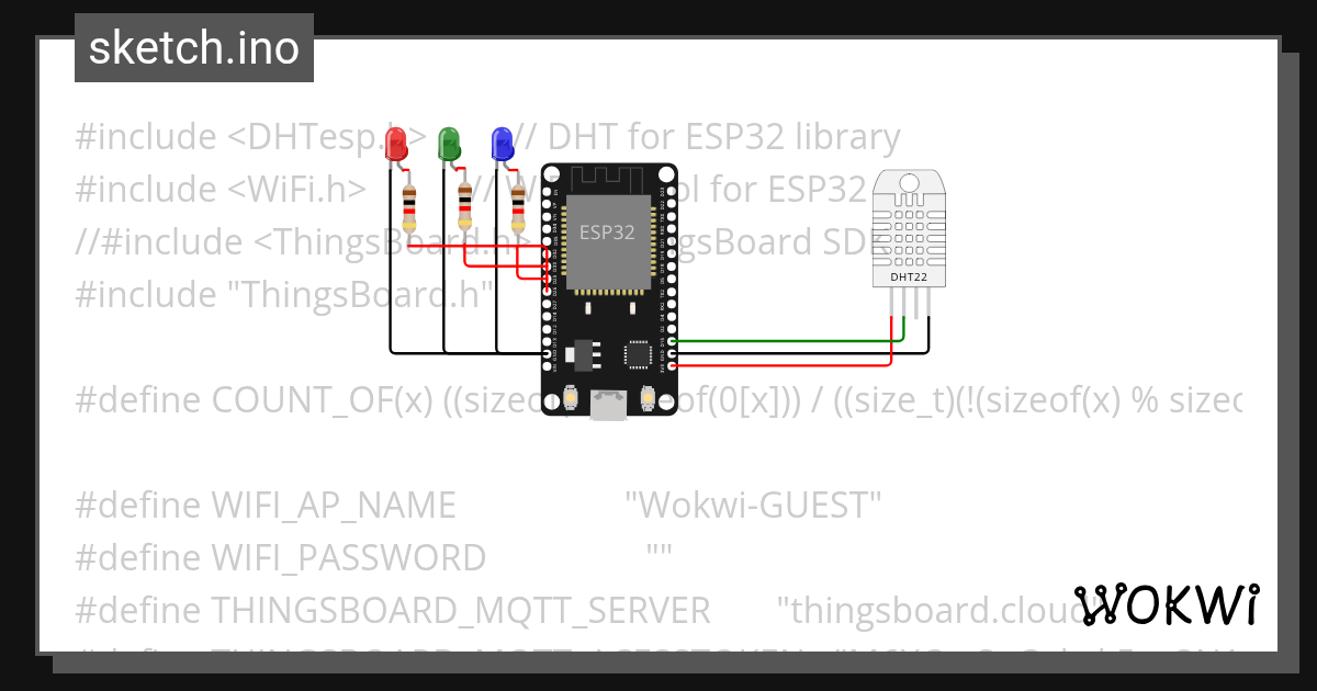 P16. esp 32 dg DHT22 - Wokwi Arduino and ESP32 Simulator
