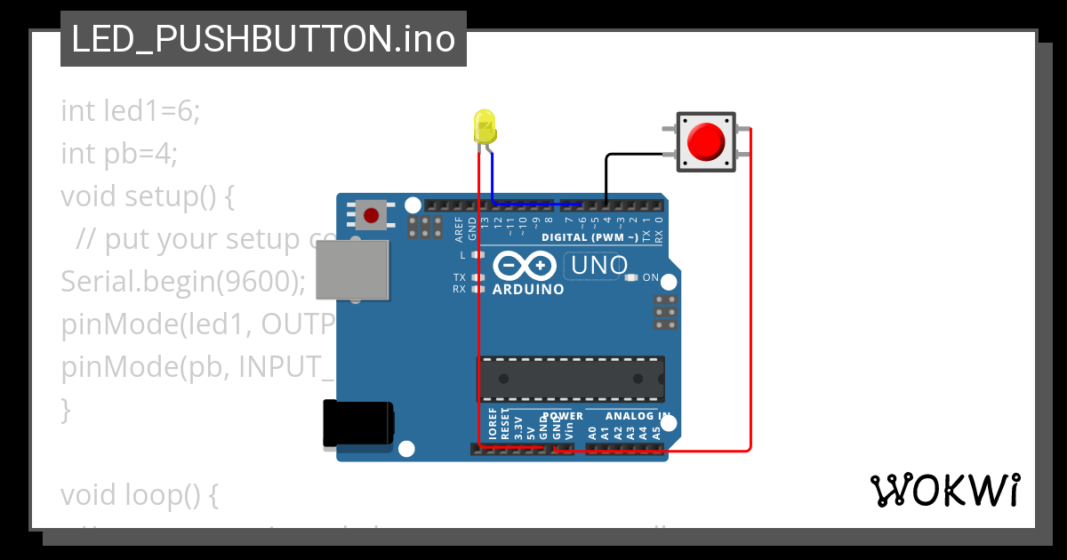 Led Pushbutton Ino Wokwi Esp Stm Arduino Simulator