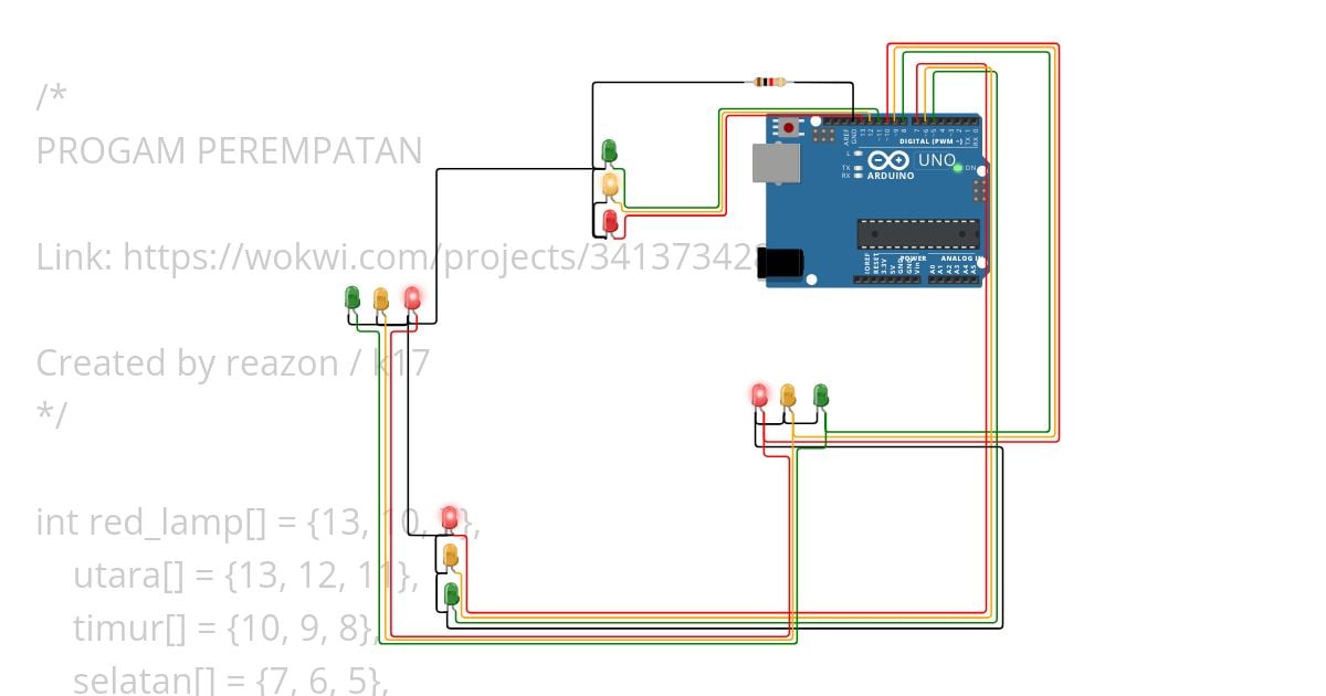 Progam Perempatan Arduino Uno.ino simulation