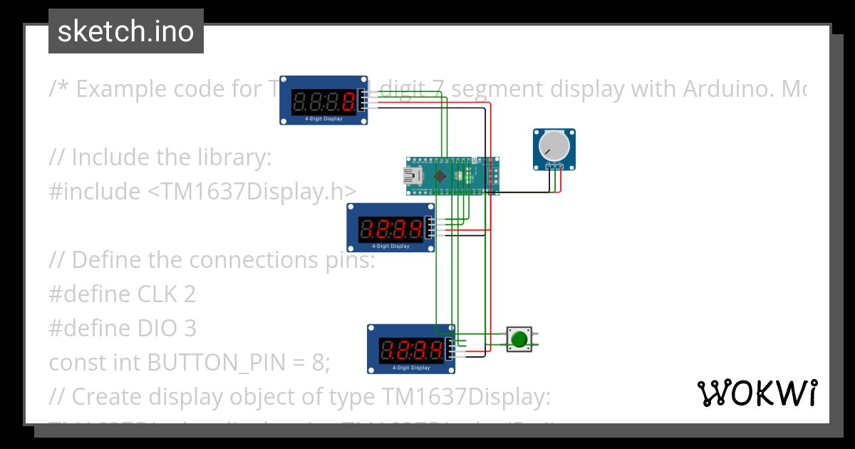 4 Digit 7 Segment Display Ino Wokwi Esp32 Stm32 Ardui 4096