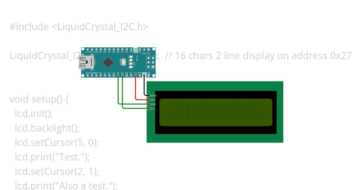 LCD I2C test simulation